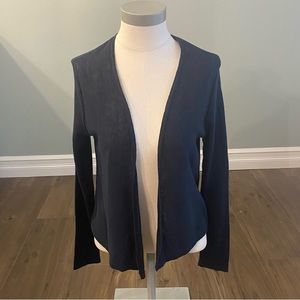 JJILL linen blend cardigan sweater - navy blue - size XS